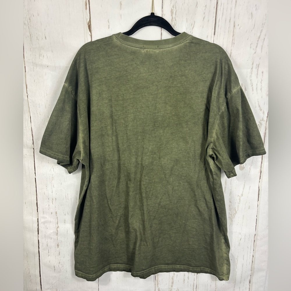 Dark Daze Beaded Tee Green Acid Washed Unisex - Picture 5 of 6